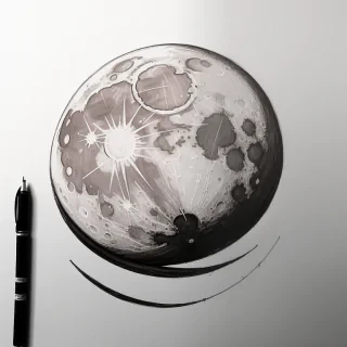 the moon sketch