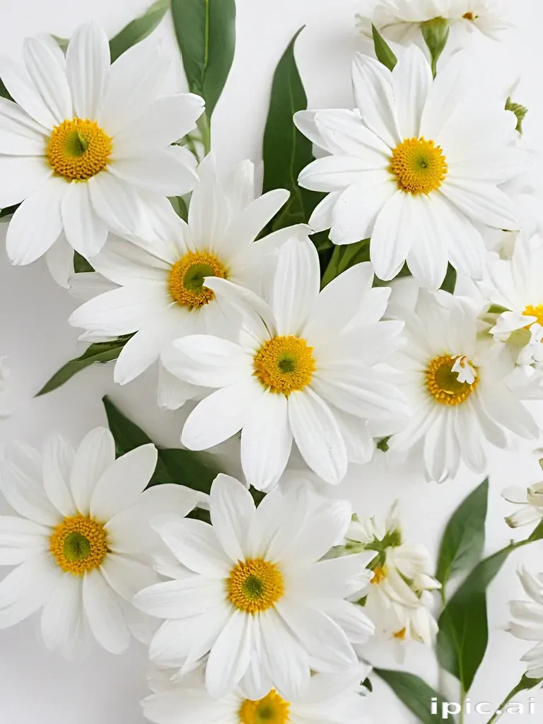 white flowers on white background
