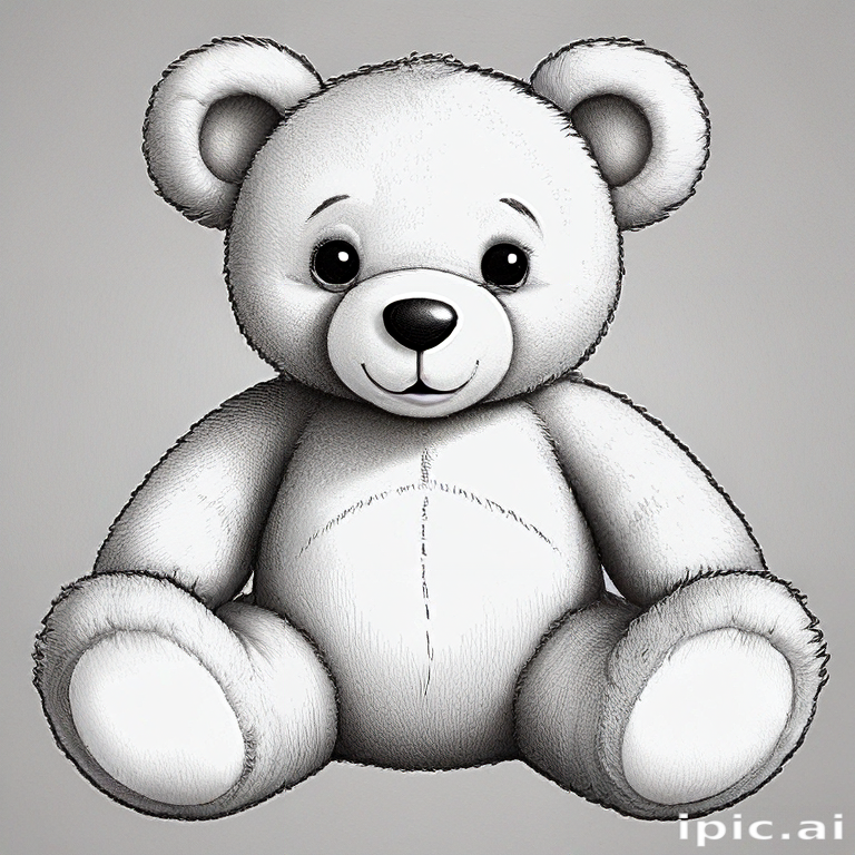 A Cute and Adorable White Teddy Bear Sitting with a Happy Expression