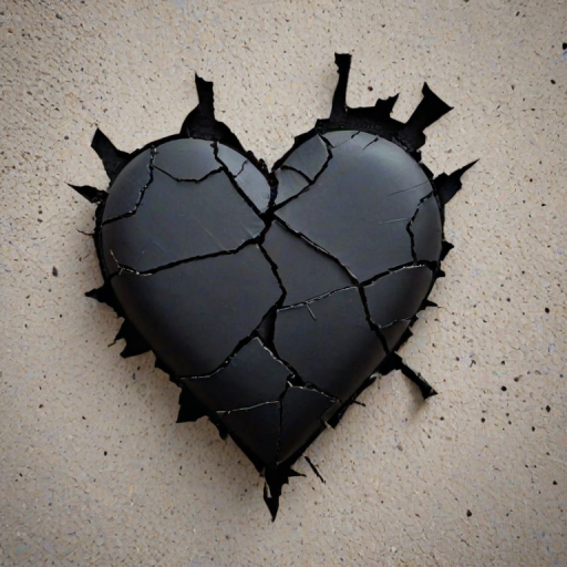 broken black heart