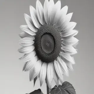 clip art sunflower black and white