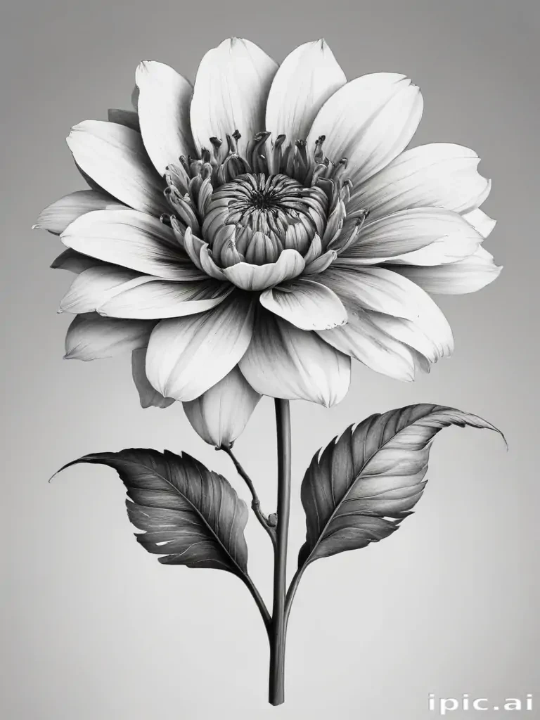flower clip art black and white