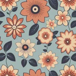 retro flowers png