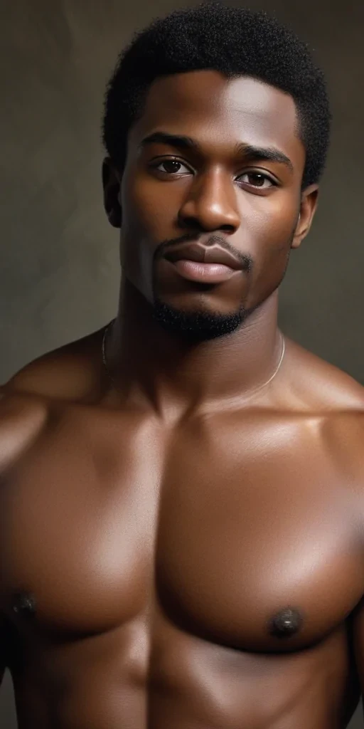 black shirtless man