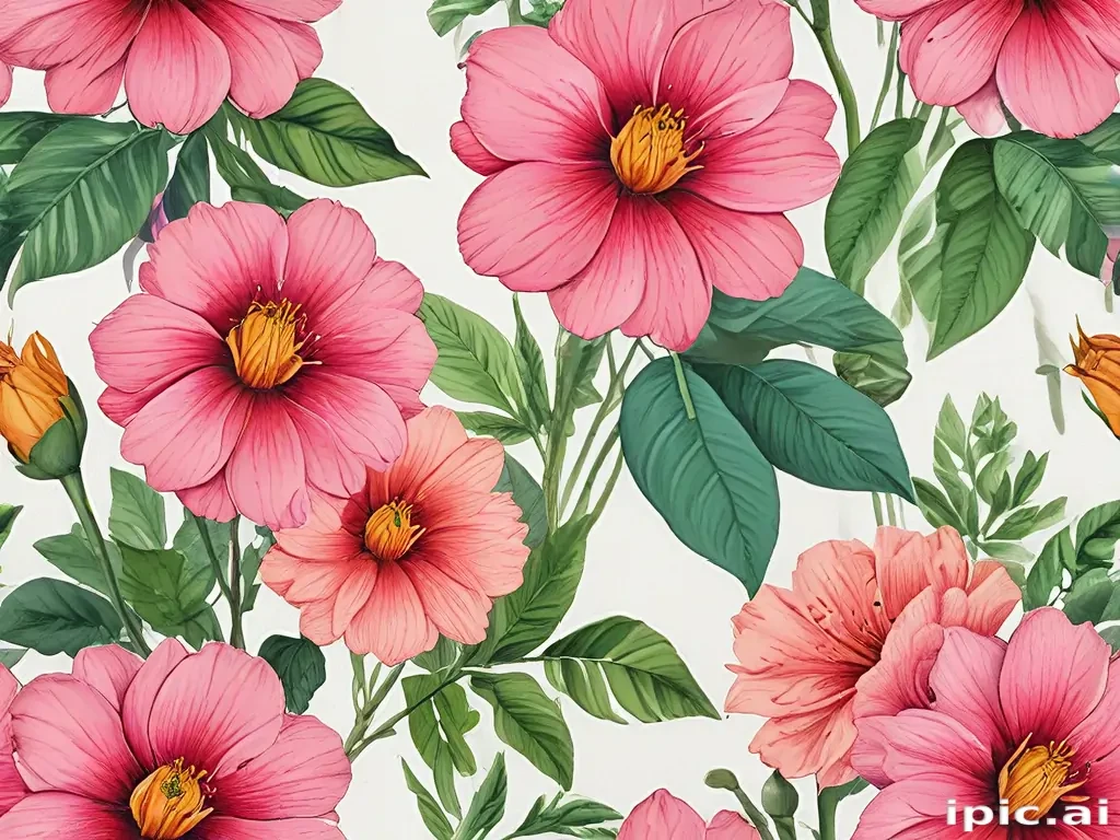 flower drawing with color