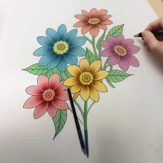 colourful flower drawing