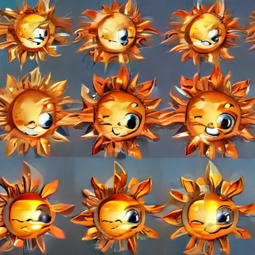cartoon suns