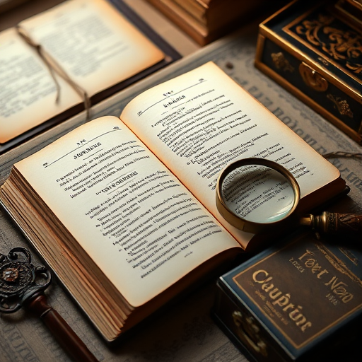 high-angle shot of an antique dictionary open on a table with a vintage magnifying glass and an ornate box, soft natural lighting, f/2.8, ISO 200, 1/60s, DSLR camera, shallow depth of field, warm color tone