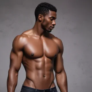 black shirtless man