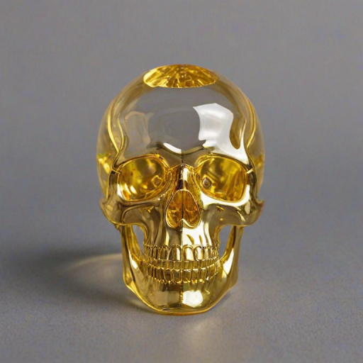 transparent gold skull
