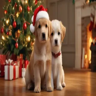christmas dog wallpaper cute
