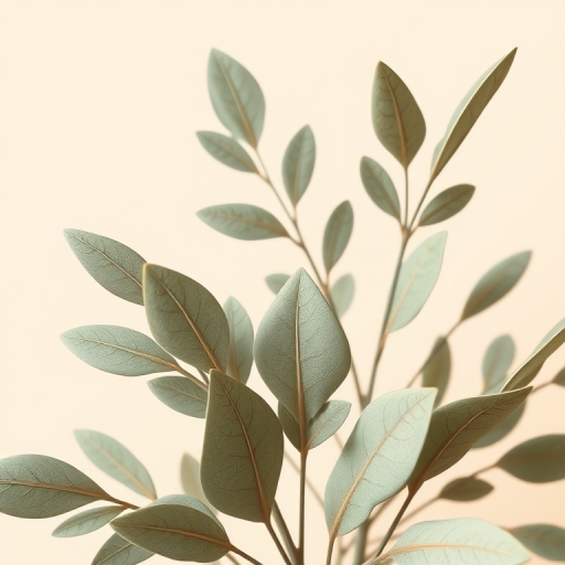 regenerate a minimalistic illustration of foliage with gentle lines in neutral tones on a soft beige background, using a Canon EOS 5D Mark IV, 50mm lens, f/2.8 aperture, ISO 100, natural light, shallow depth of field for enhanced detail and softness.
