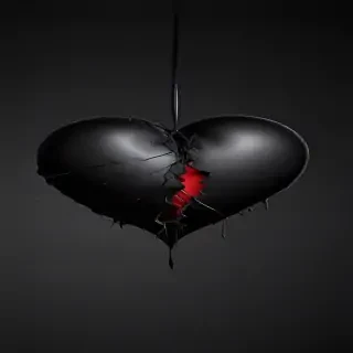 broken heart black