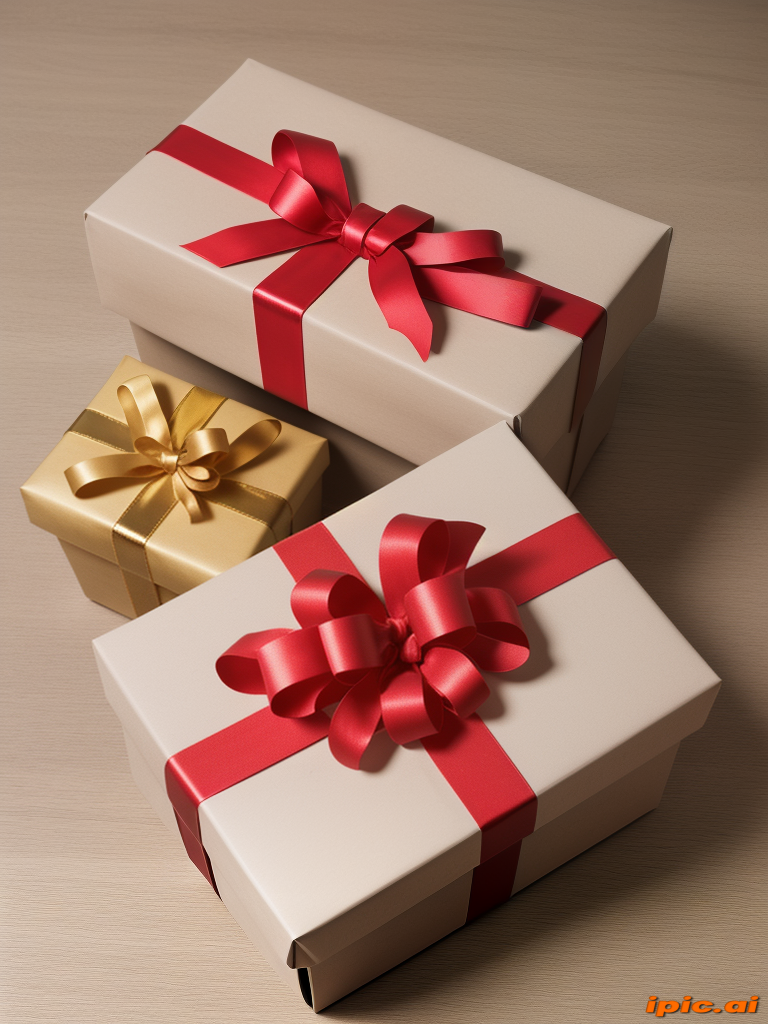 Beautifully Wrapped Gift Boxes with Red and Gold Bows for Any Occasion