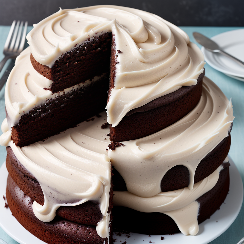 chocolate cake with vanilla frosting