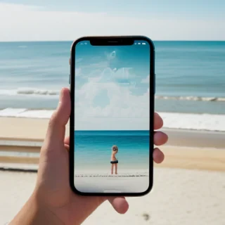 beach iphone