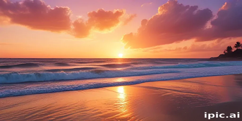sunset on the beach backgrounds