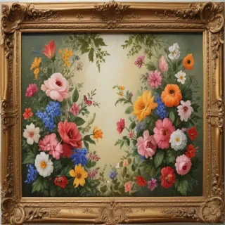 frame with flowers