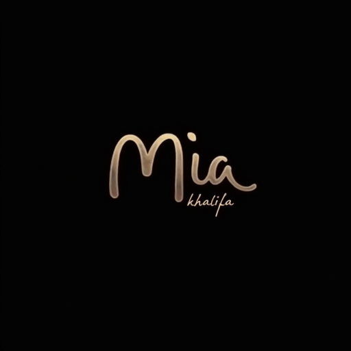logo design, amazing design of name "mia khalifa", black background