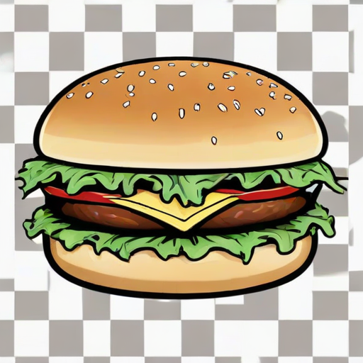 burger clipart black and white