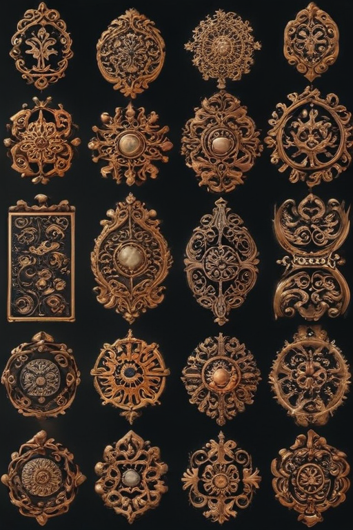 Intricate Collection of Ornate Decorative Ornaments in Various Designs ...