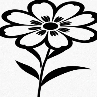 flower clip art black and white