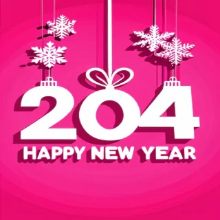pink happy new year 2024