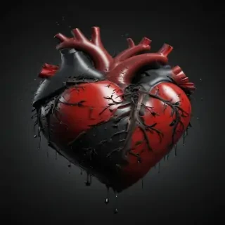 broken heart black background