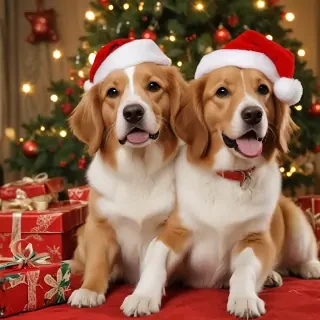 christmas dogs wallpaper