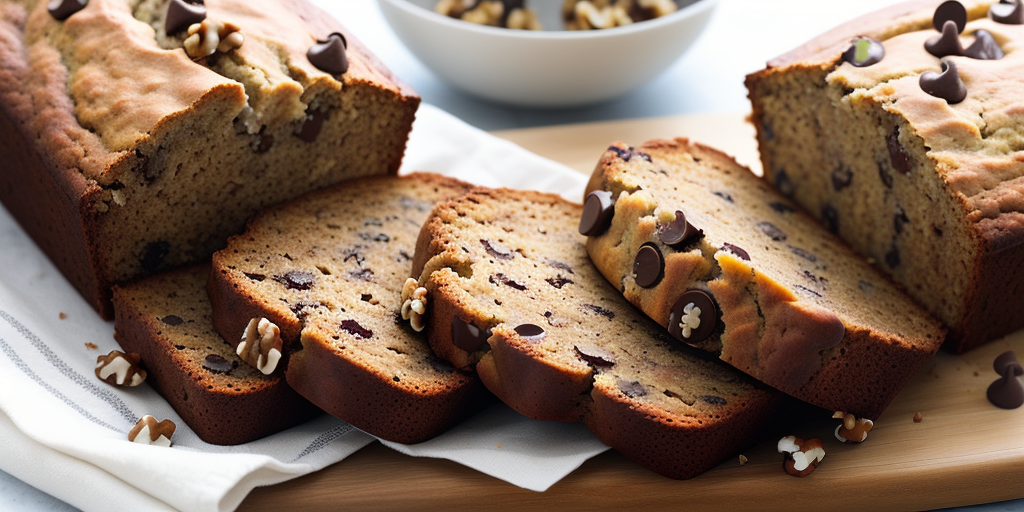 banana bread with chocolate chips and walnuts