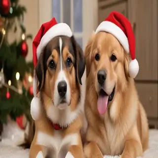 pictures of dogs christmas