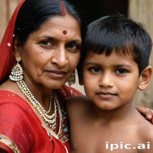 mom and son indian