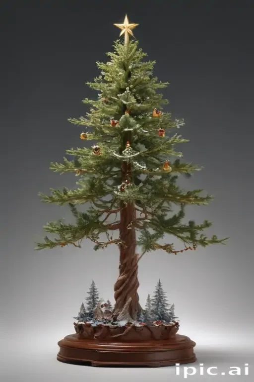 Beautifully Decorated Christmas Tree with Star and Colorful Ornaments