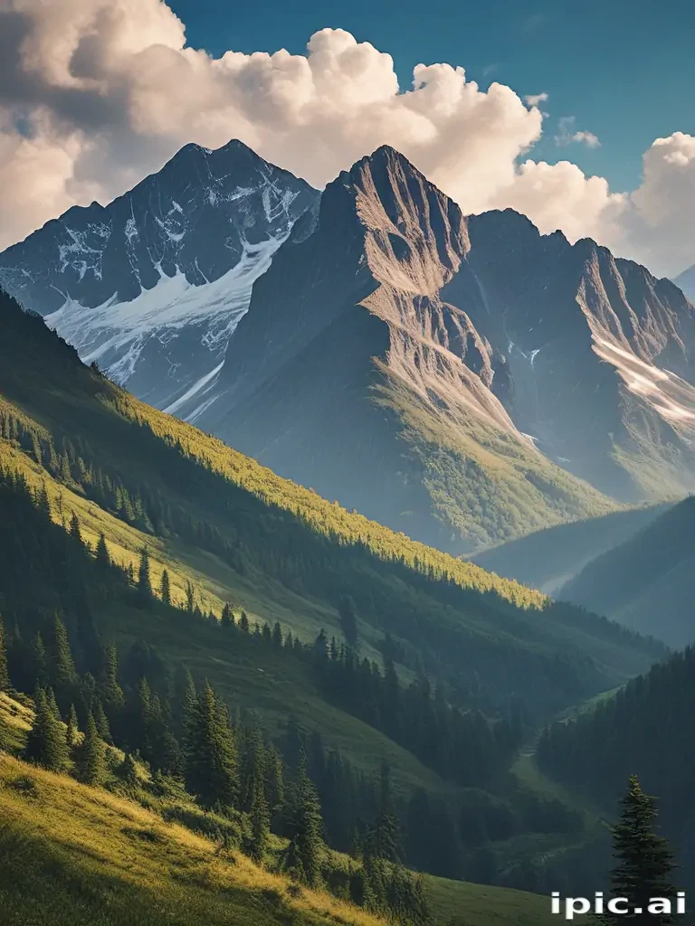 mountainous background