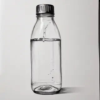 water bottle drawing