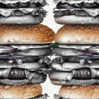 hamburger clipart black and white