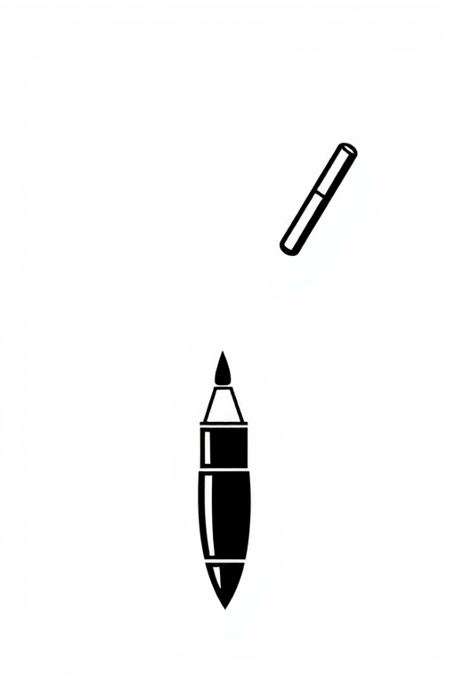 create a simple black pen illustration with a sleek design and a clear background