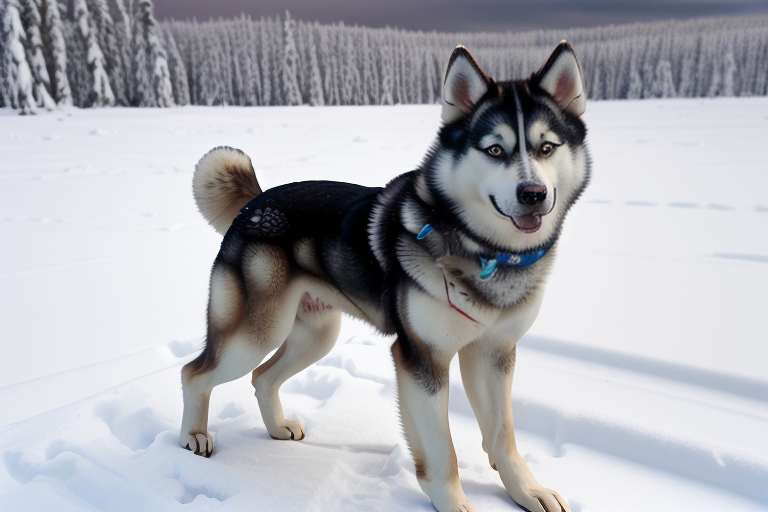 alaskan husky shepherd