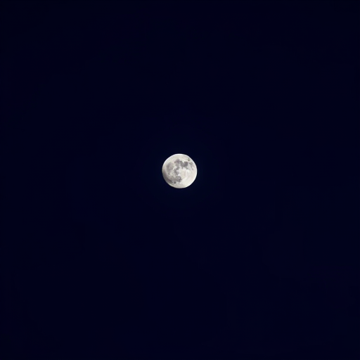 Capture a high-resolution image of a full moon in a clear night sky, using a DSLR camera with a 200mm lens, aperture set to f/8, ISO 100, shutter speed of 1/250s, in landscape orientation, and ensure a clean background with minimal light pollution.