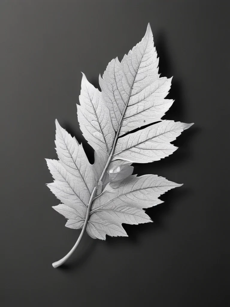 clipart of leaf black and white
