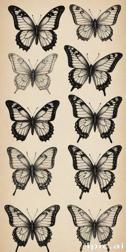 butterflies sketches