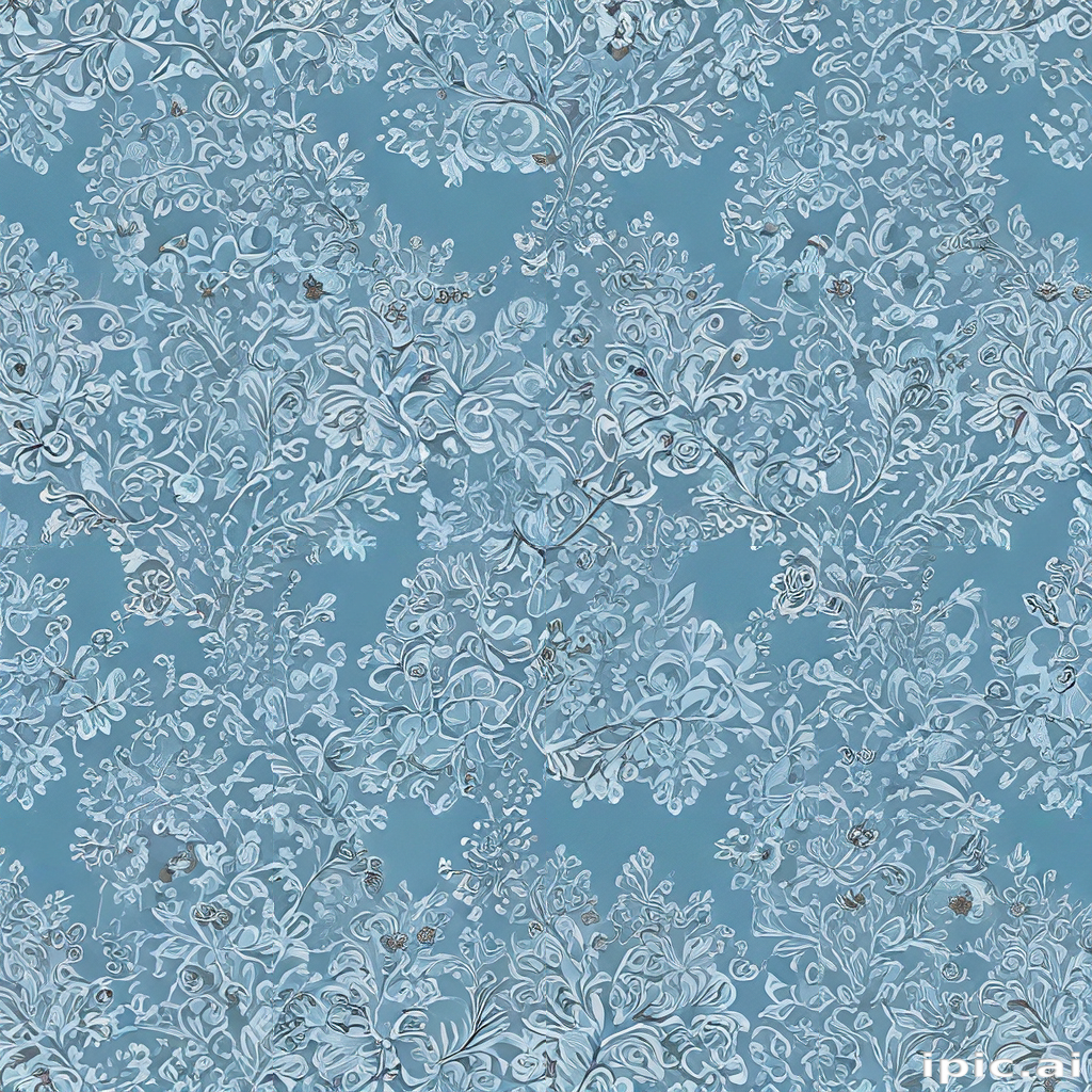 Delicate Floral Patterns in Shades of Blue on a Textured Background.