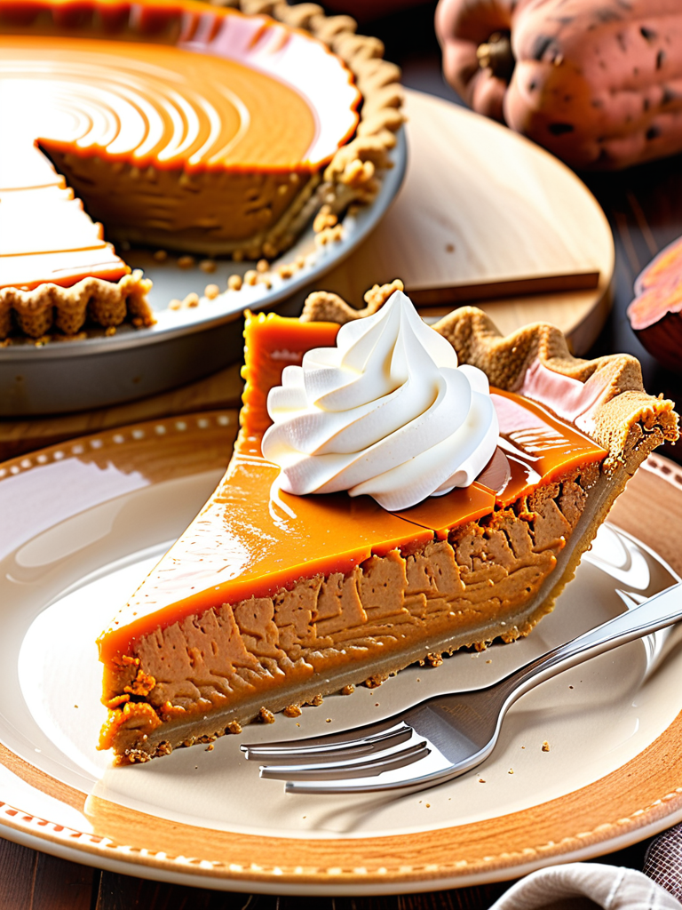 sweet potato pie on graham cracker crust