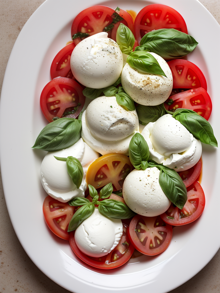 tomato caprese with fresh burrata