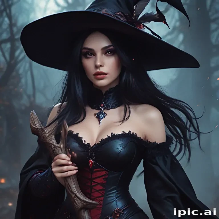 beautiful dark witch fantasy art