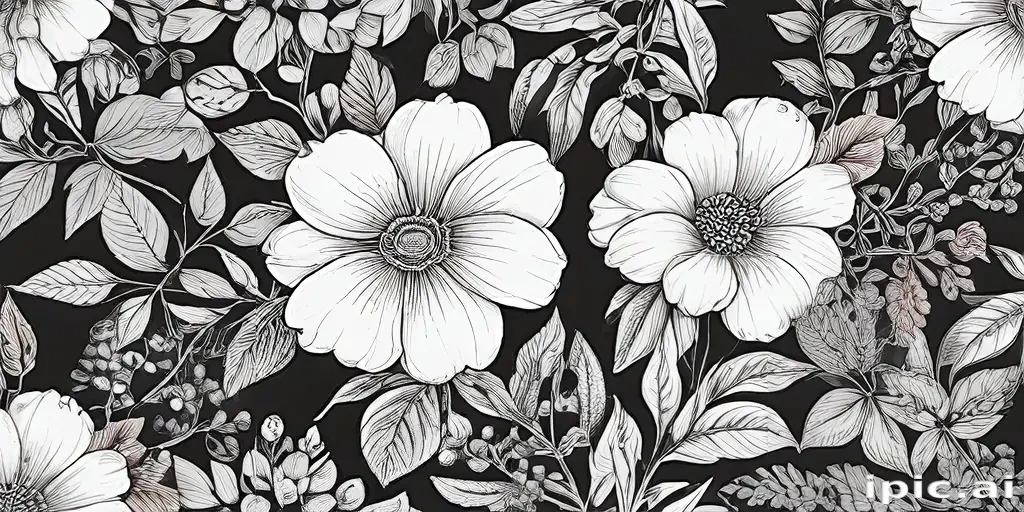 floral line art