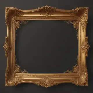 rectangle gold frame png
