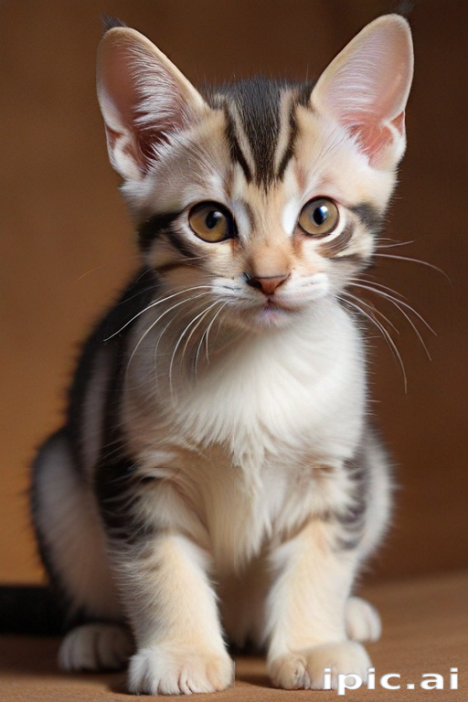 Kitten Feature A Cute Kitten with Striking Features and Big Expressive Eyes.