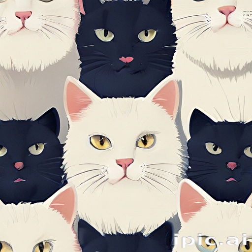 Adorable Pattern Featuring a Variety of Colorful and Playful Cats