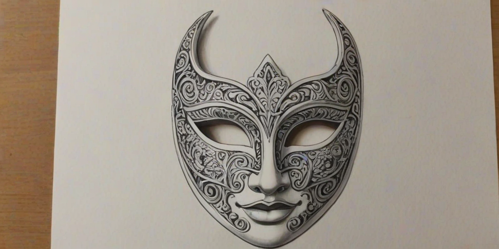 drawing of a mask
